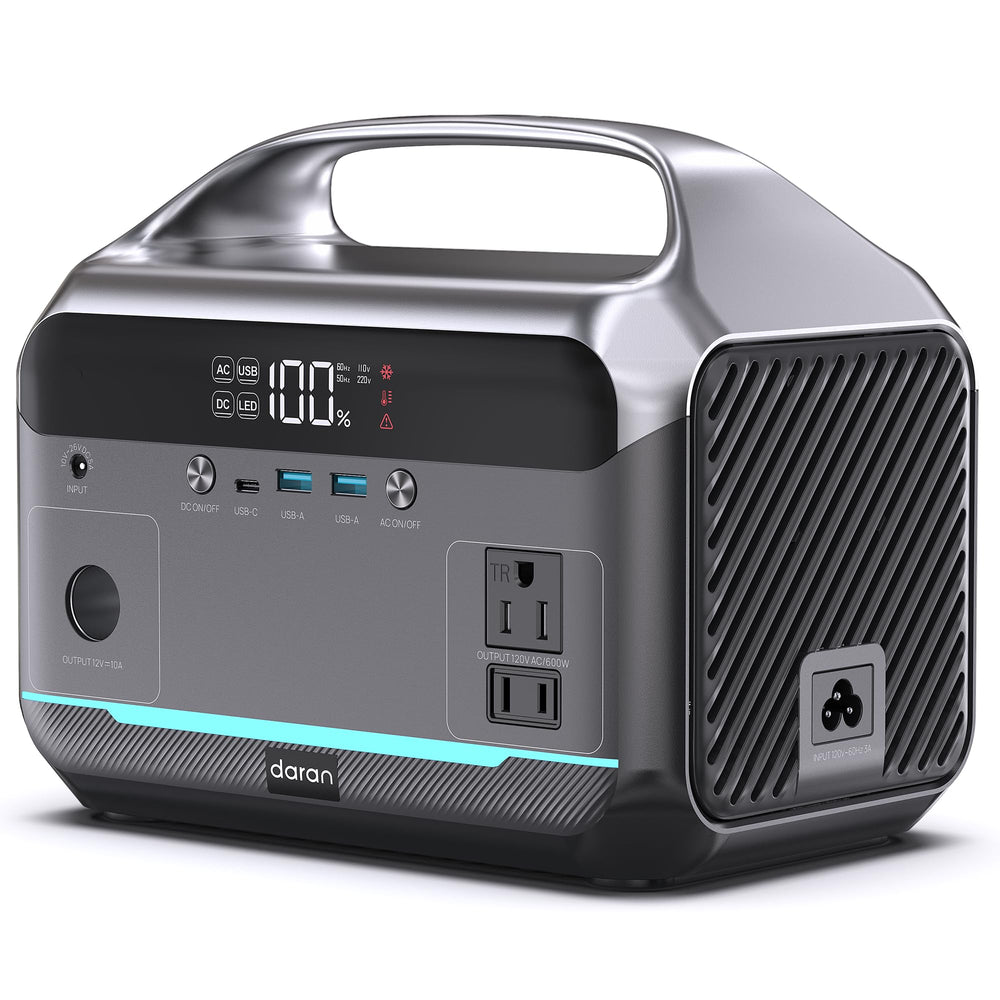 DaranEner Portable Power Station front view showing AC outlets