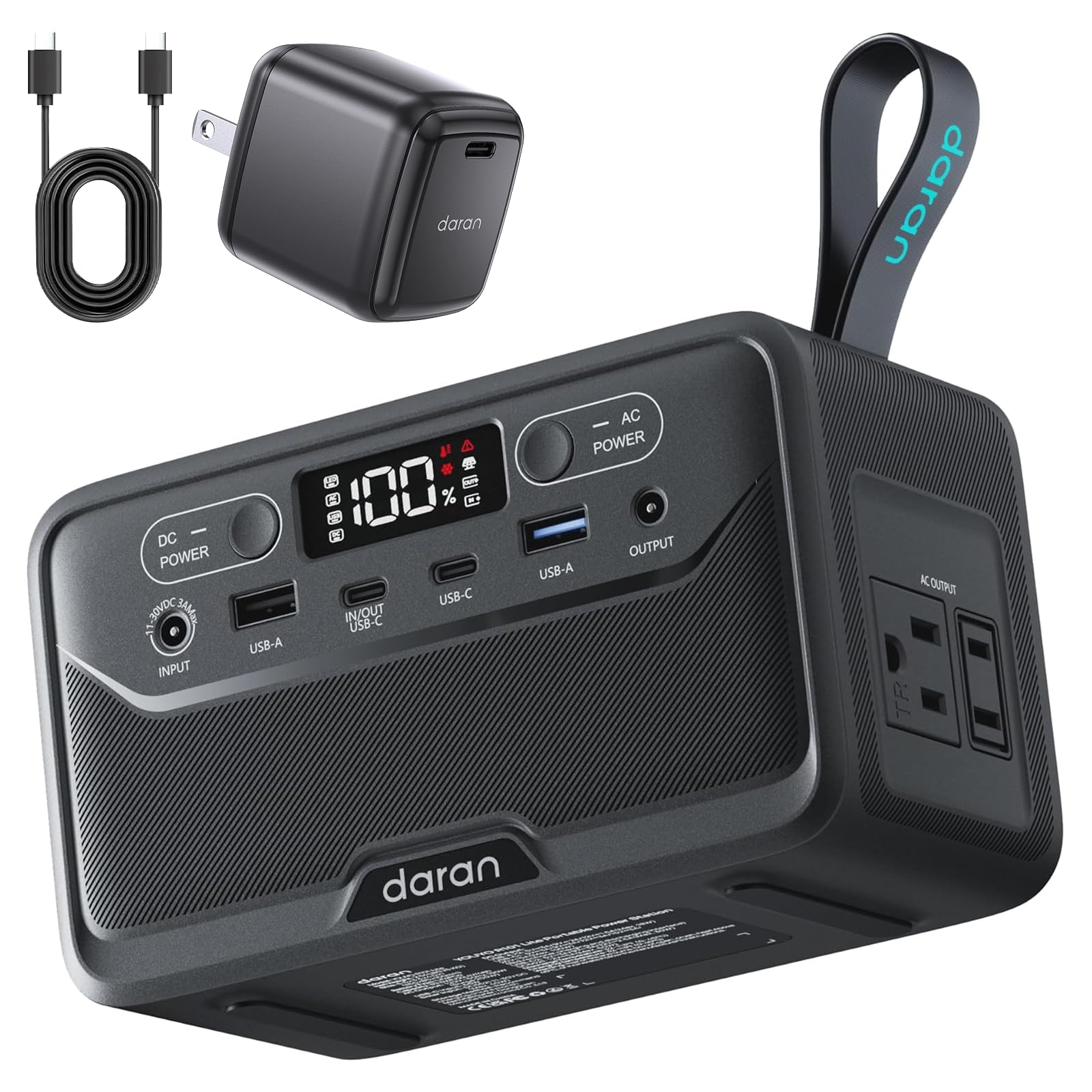 DaranEner Portable Power Station front view with LED display