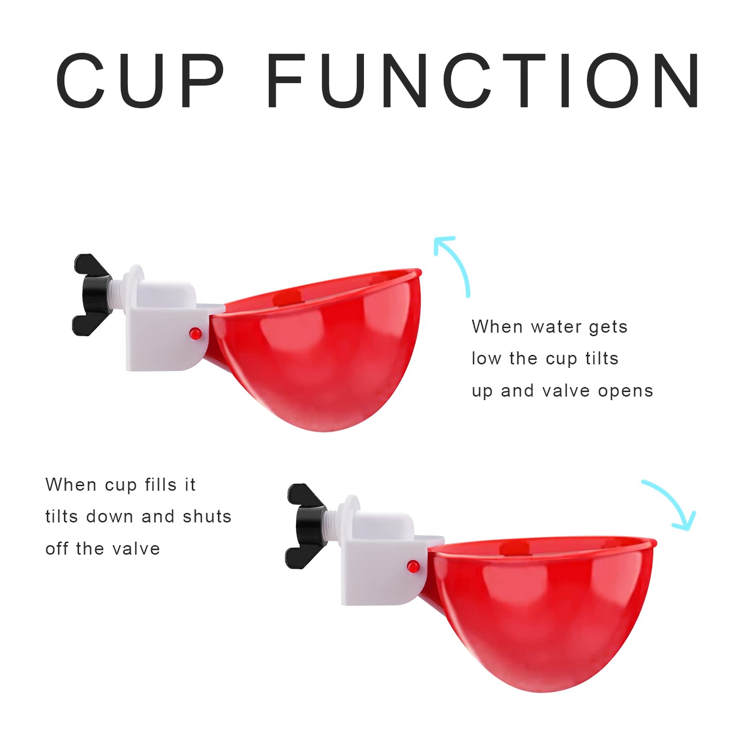 Darcvds Chicken Waterer Cup showing leakproof design
