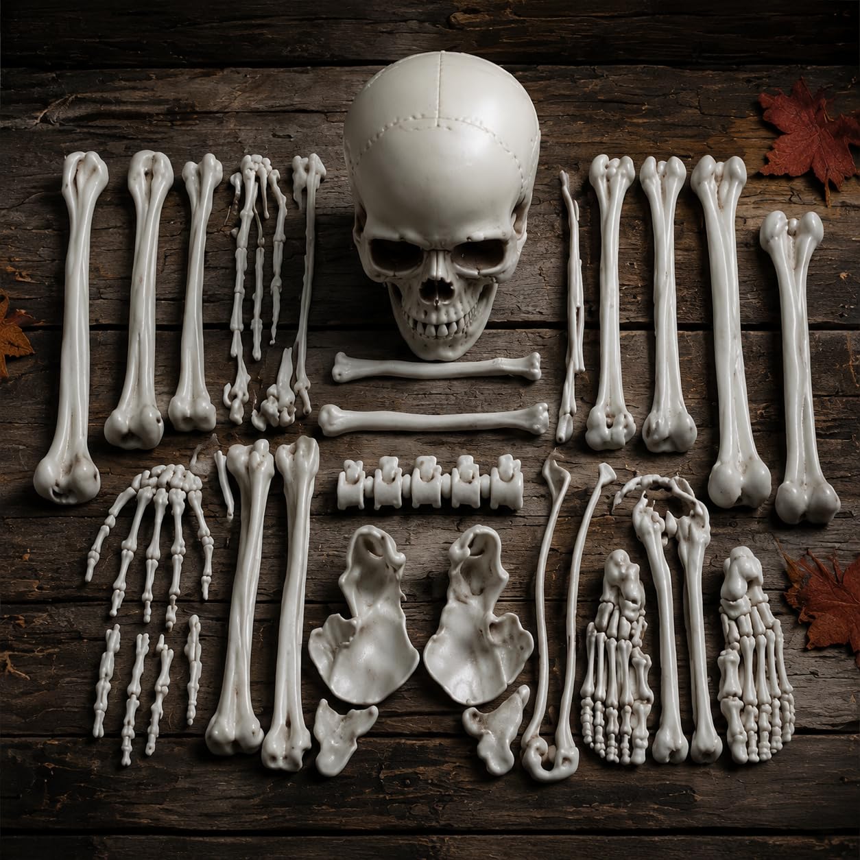 Daricano Halloween skeleton bones set displayed indoors