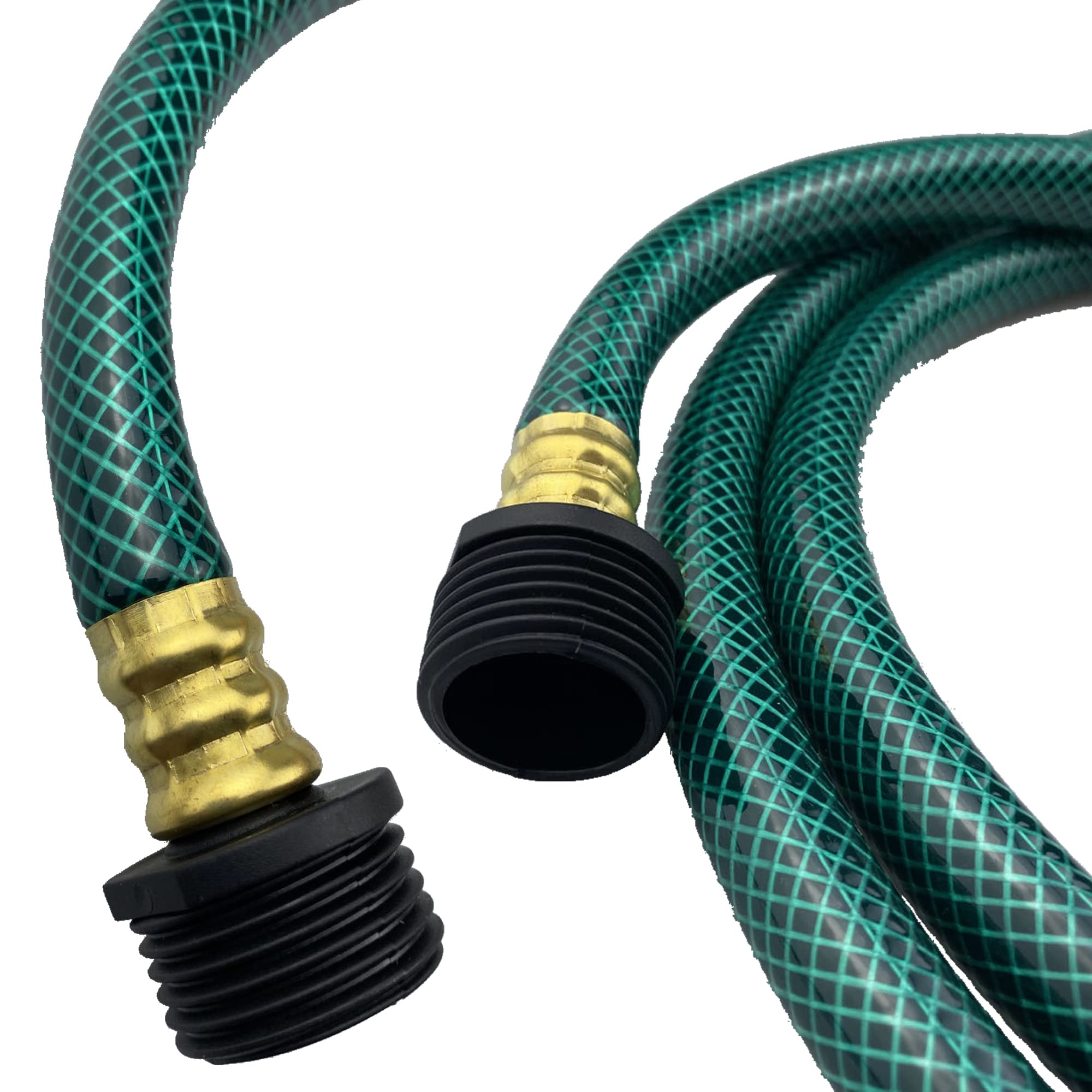 Darnassus garden hose with brass fittings close-up
