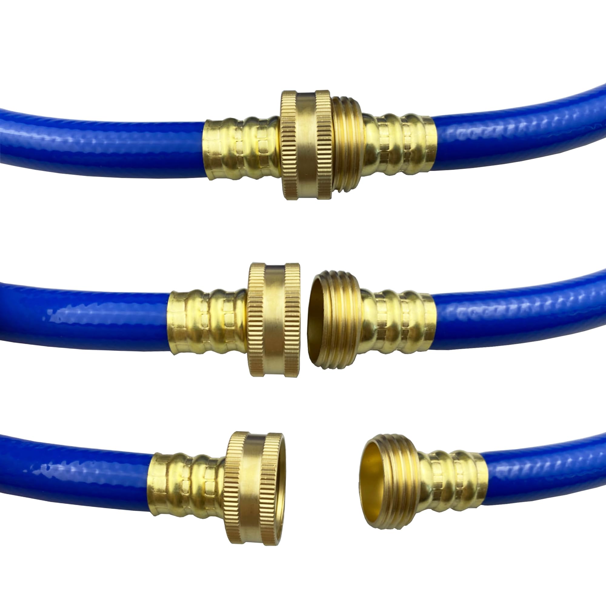 Darnassus PVC garden hose laid flat on a patio