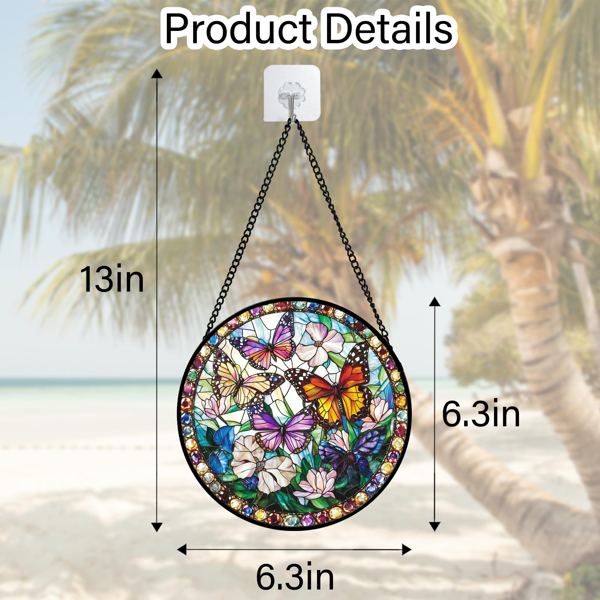 DASTOLL Colorful Butterfly Suncatcher displayed indoors