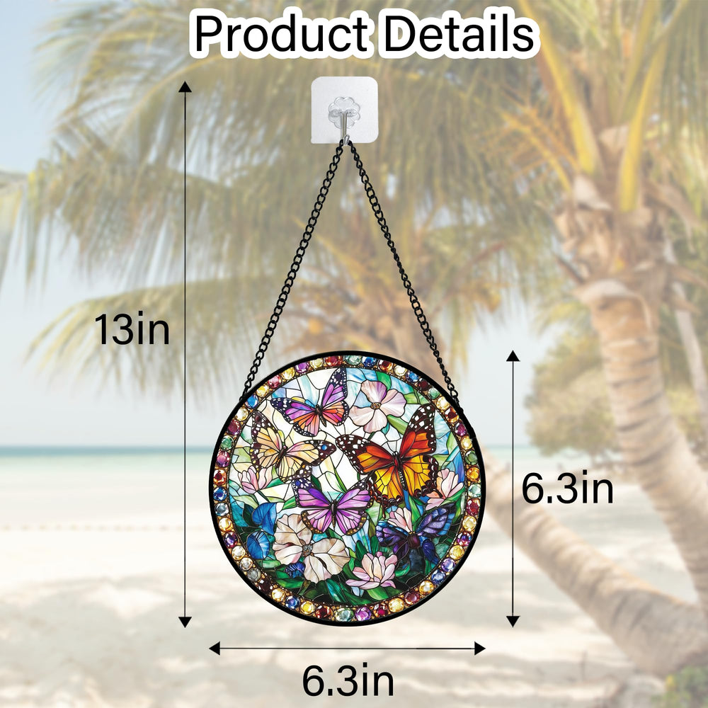 DASTOLL Colorful Butterfly Suncatcher displayed indoors