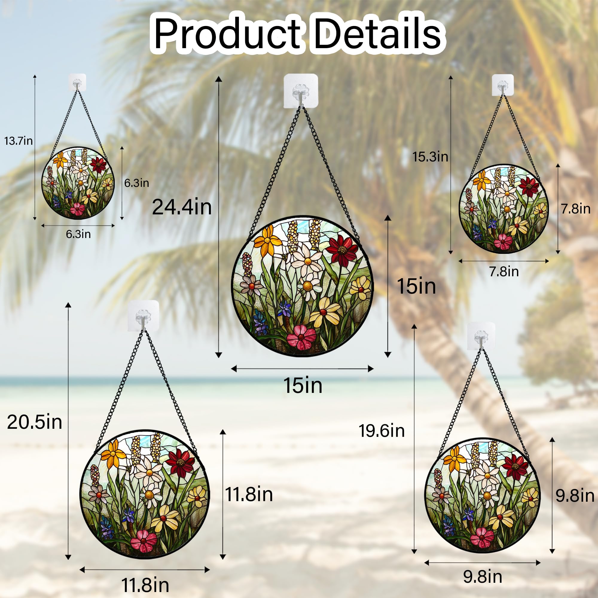 DASTOLL Colorful Wildflowers Suncatcher packaging