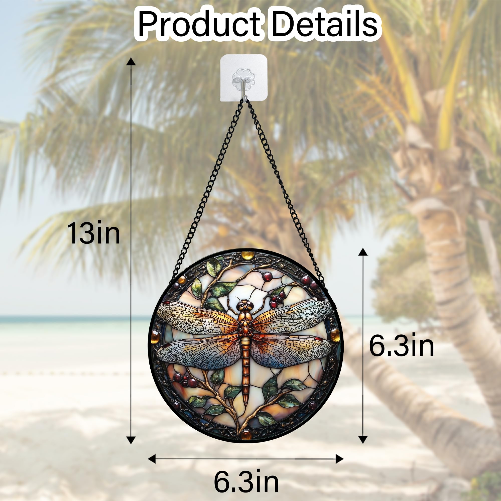 DASTOLL Dragonfly Stained Glass Suncatcher packaging