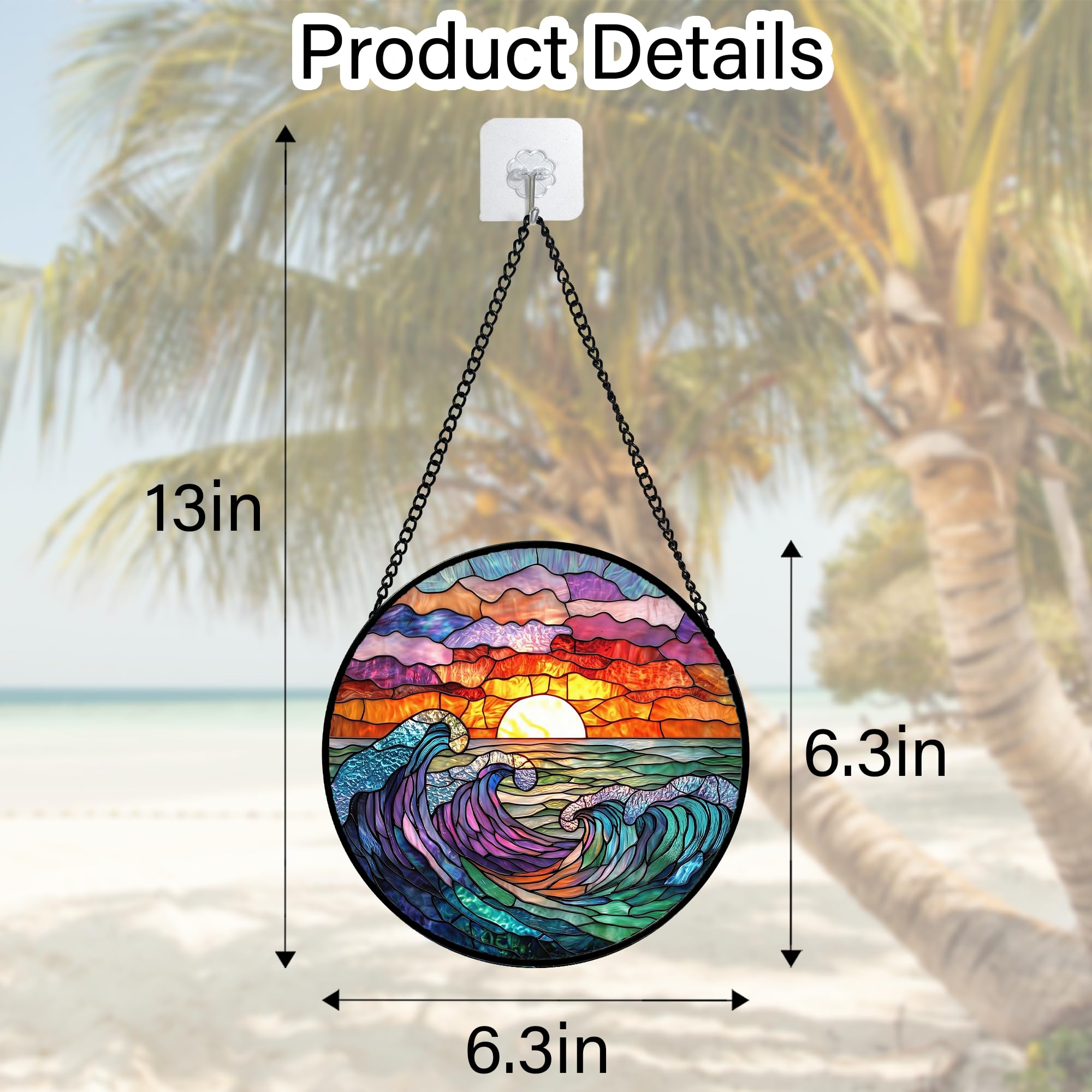DASTOLL Stained Glass Suncatcher 6.3 inch packaging details
