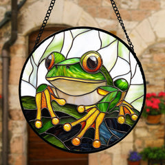 DASTOLL stained glass suncatcher back view showing double-sided design