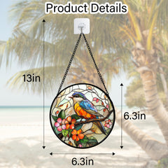 DASTOLL stained glass suncatcher colorful bird in sunlight
