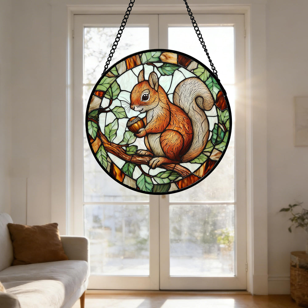 DASTOLL stained glass suncatcher displayed on a table
