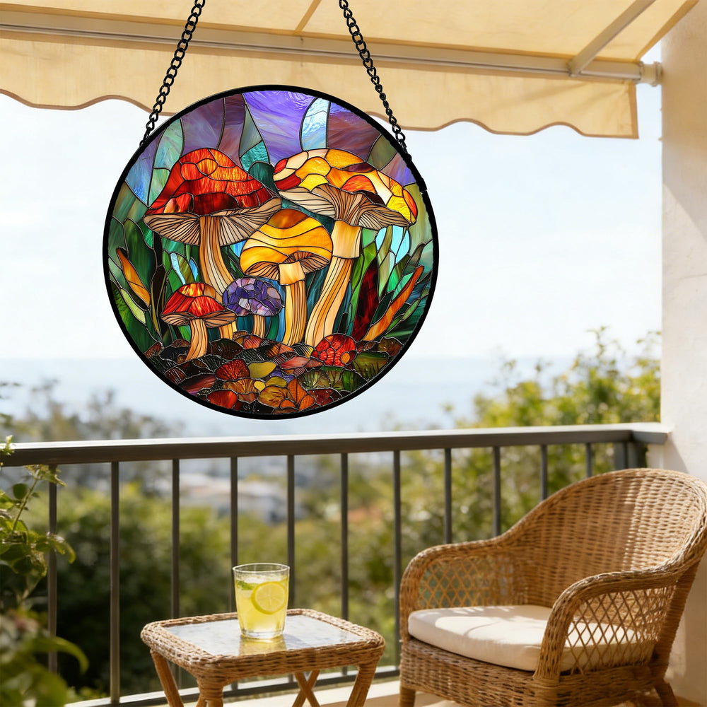 DASTOLL Stained Glass Suncatcher displayed on a wall