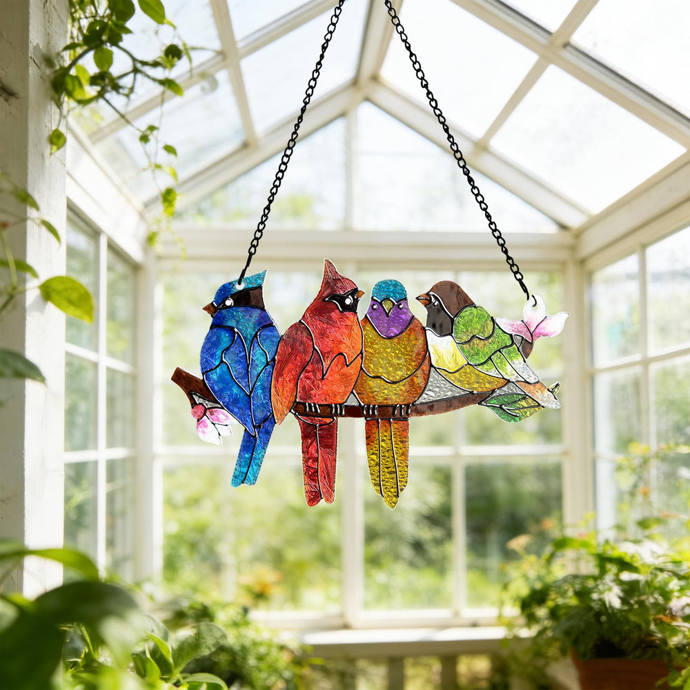 DASTOLL Stained Glass Suncatcher displayed outdoors