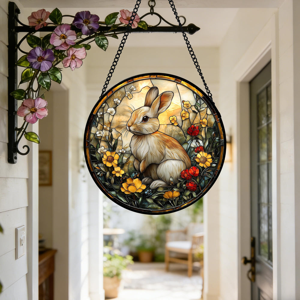 DASTOLL Stained Glass Suncatcher displayed outdoors