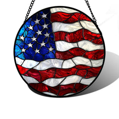 DASTOLL Stained Glass Suncatcher front view with vibrant colours