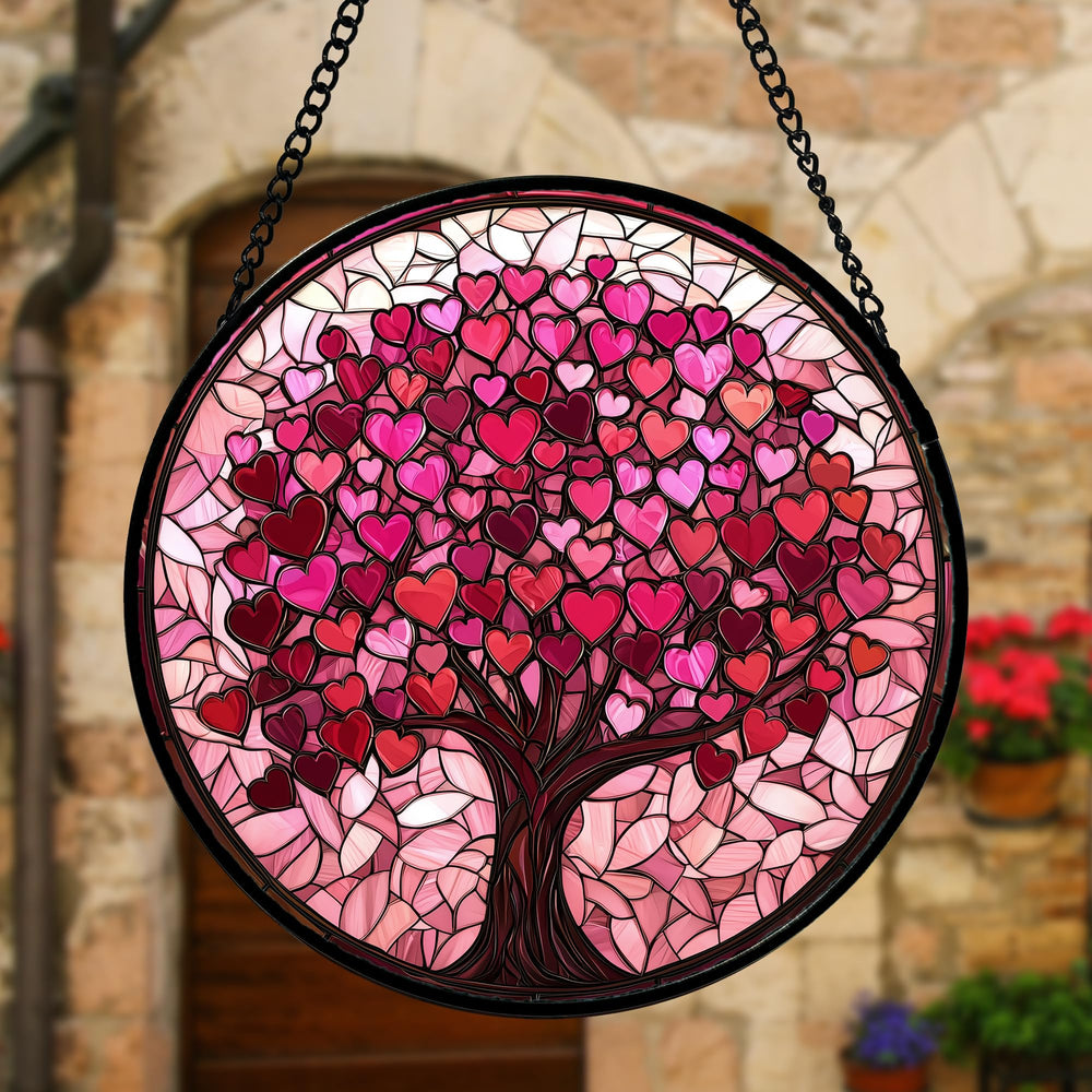 DASTOLL Stained Glass Suncatcher hanging near a window