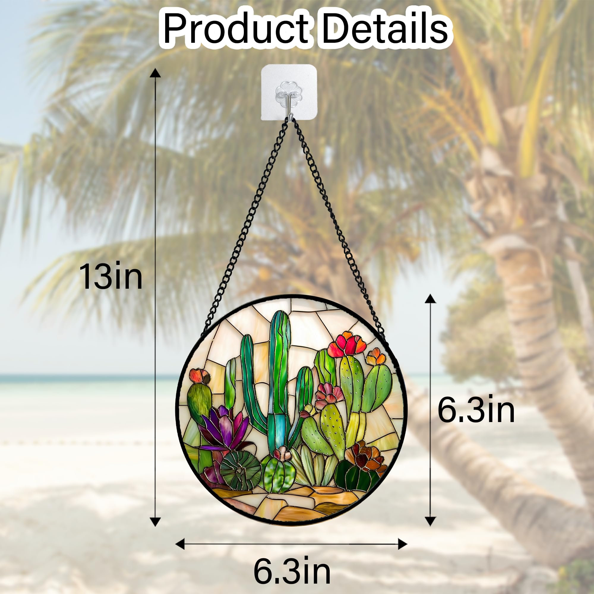 DASTOLL Stained Glass Suncatcher in a garden setting