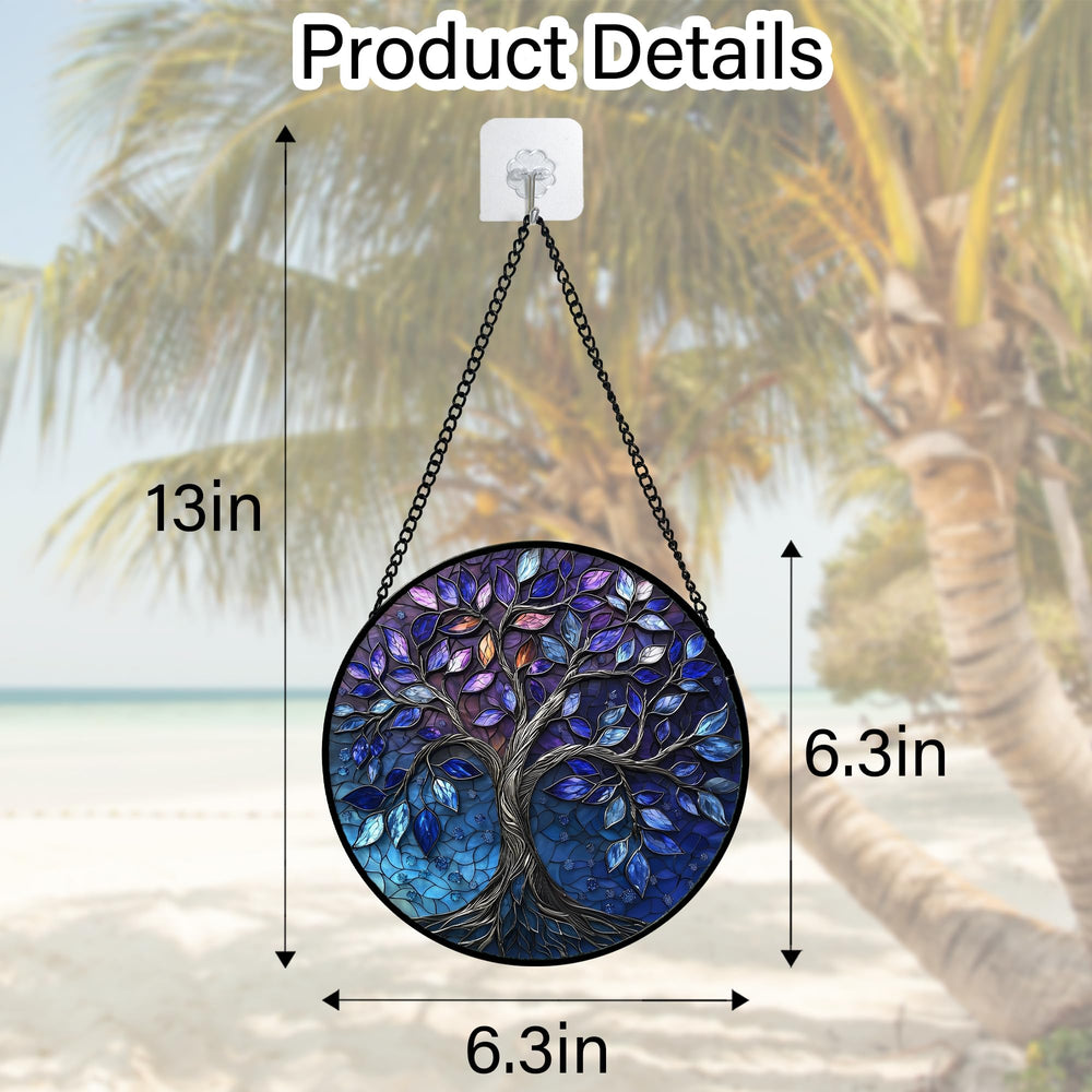 DASTOLL stained glass suncatcher in a garden setting
