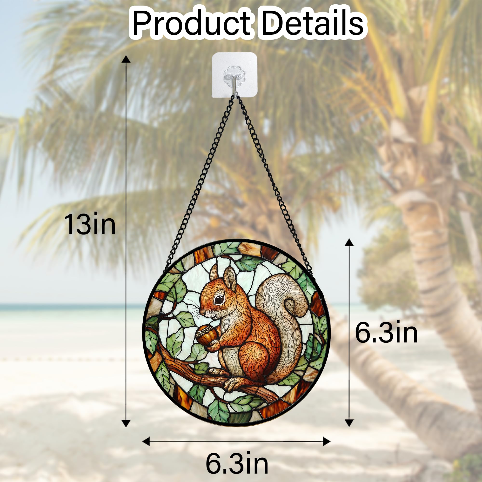 DASTOLL stained glass suncatcher in light brown colour