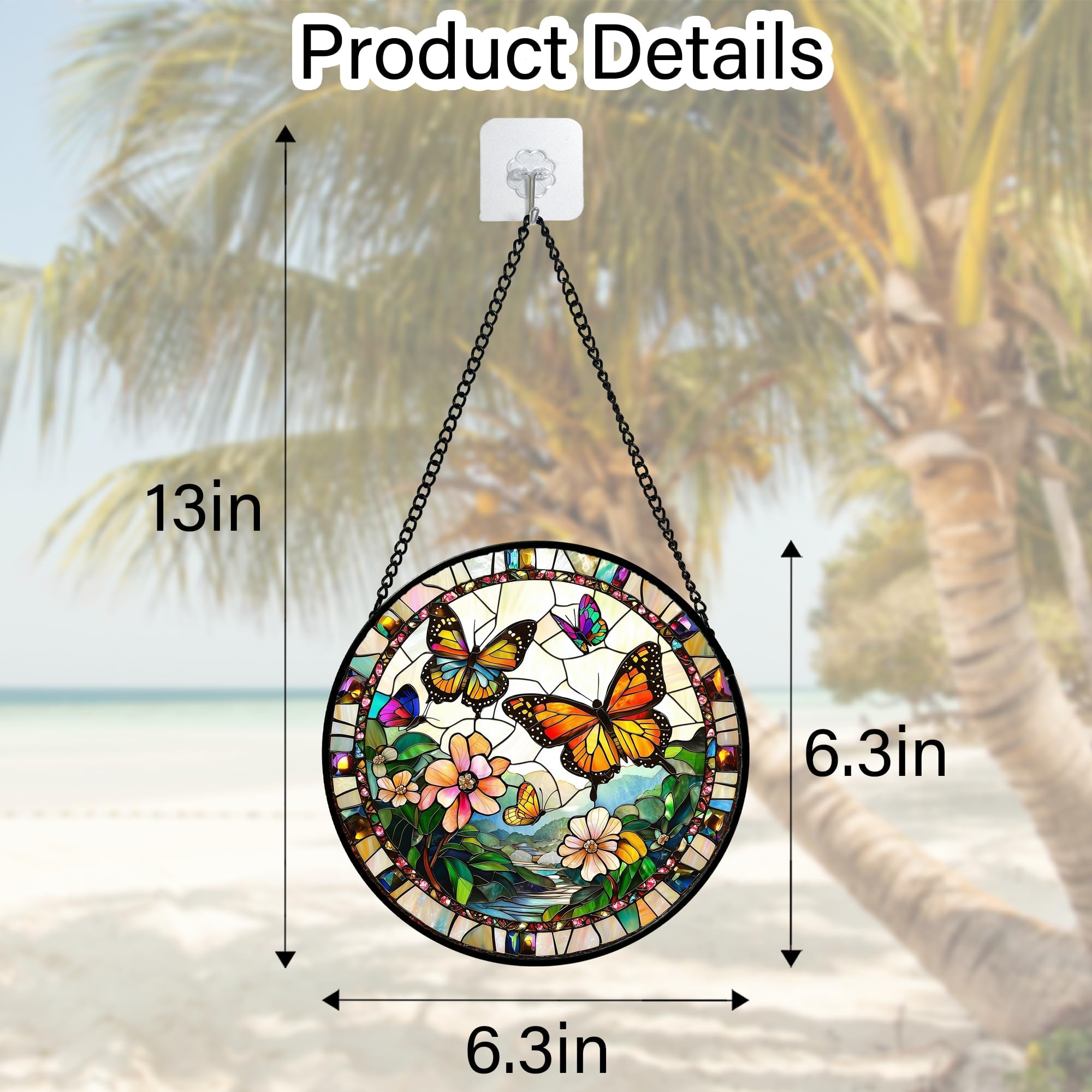 DASTOLL stained glass suncatcher in outdoor setting