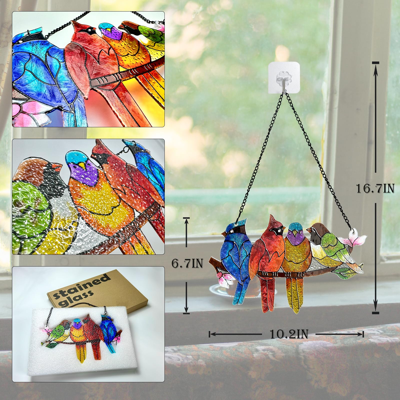DASTOLL Stained Glass Suncatcher on a porch