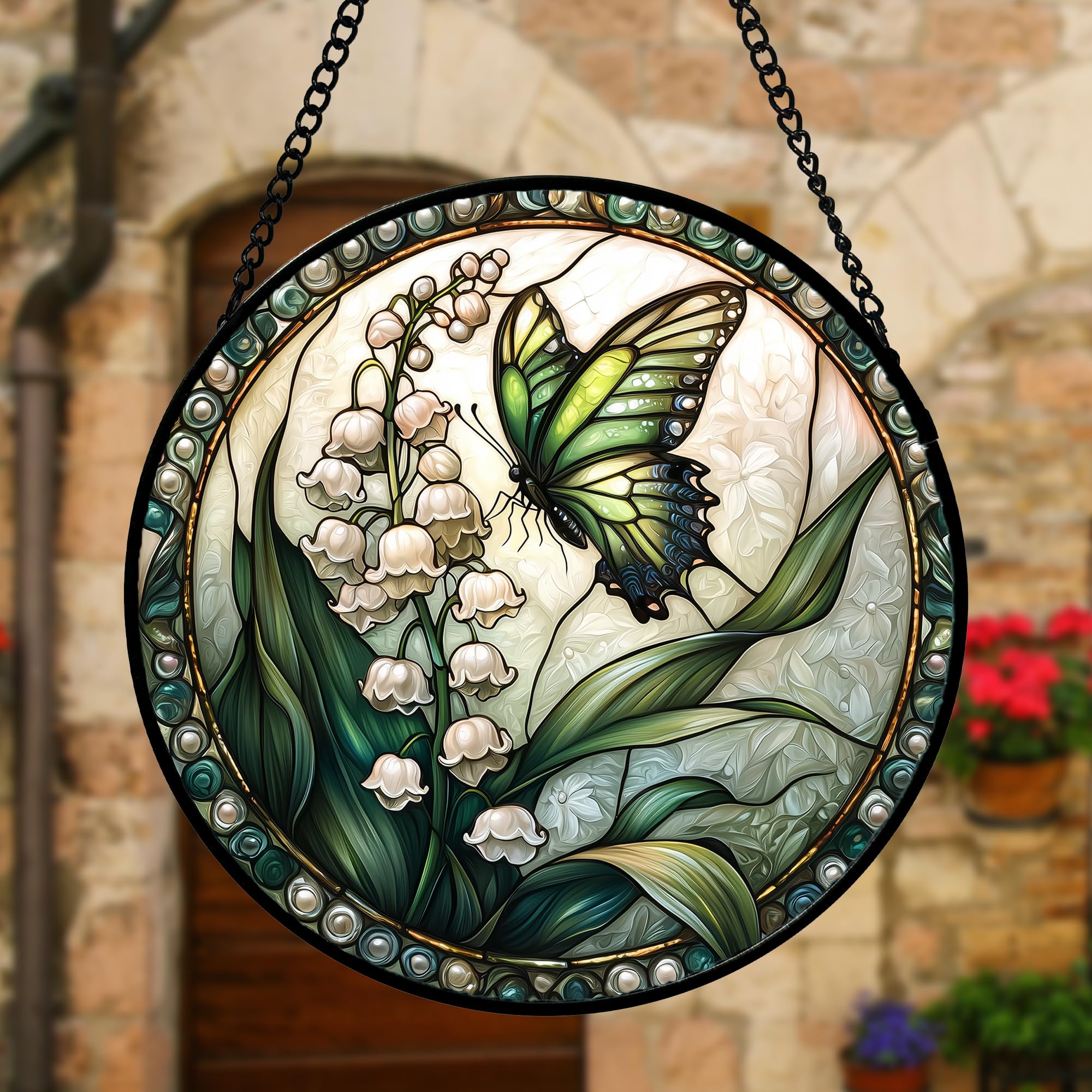 DASTOLL stained glass suncatcher outdoors in natural light