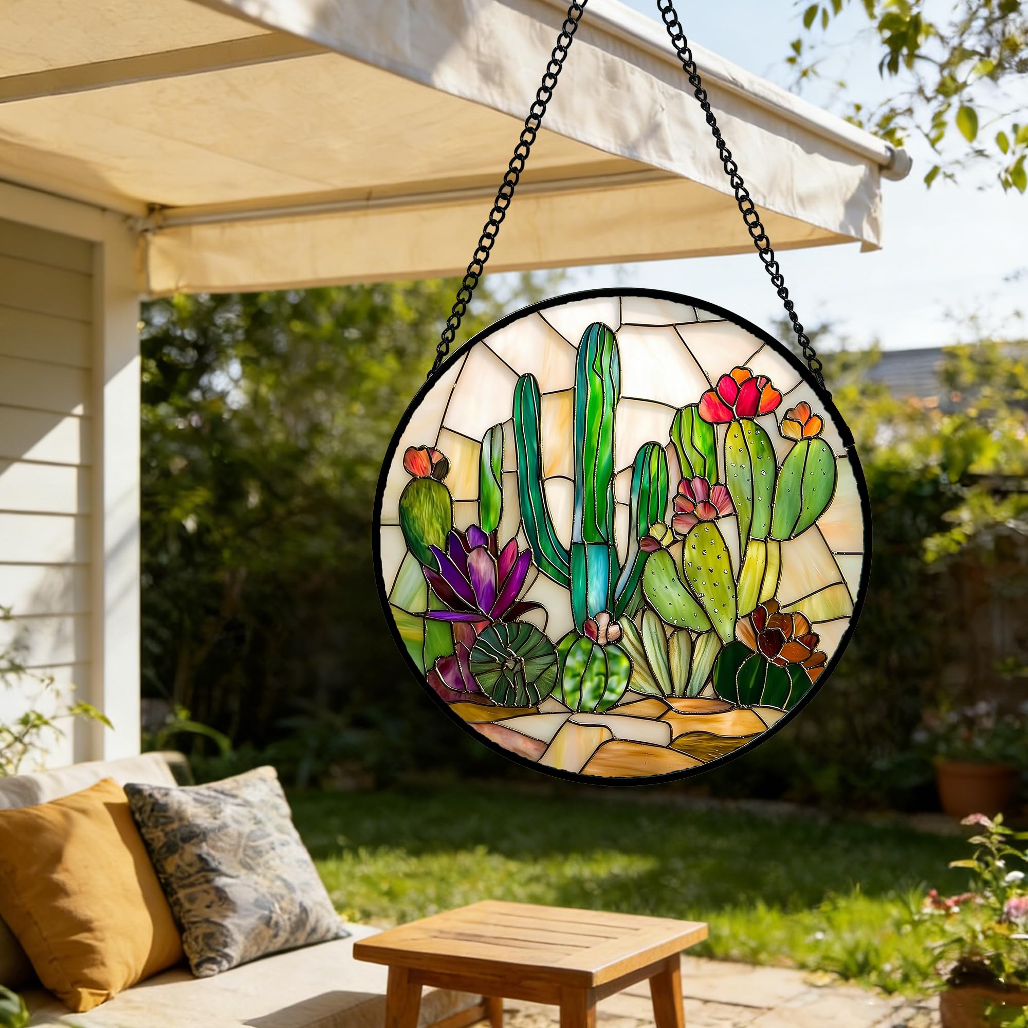 DASTOLL Stained Glass Suncatcher with hook and cord