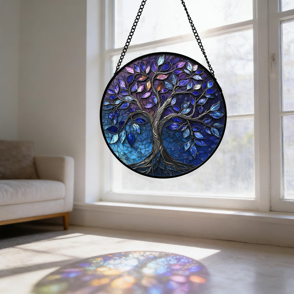 DASTOLL stained glass suncatcher with included hook and cord