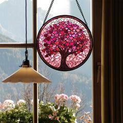 DASTOLL stained glass suncatcher with metal chain