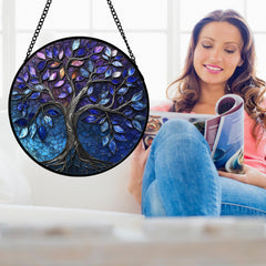 DASTOLL Stained Glass Suncatcher with vibrant colours hanging