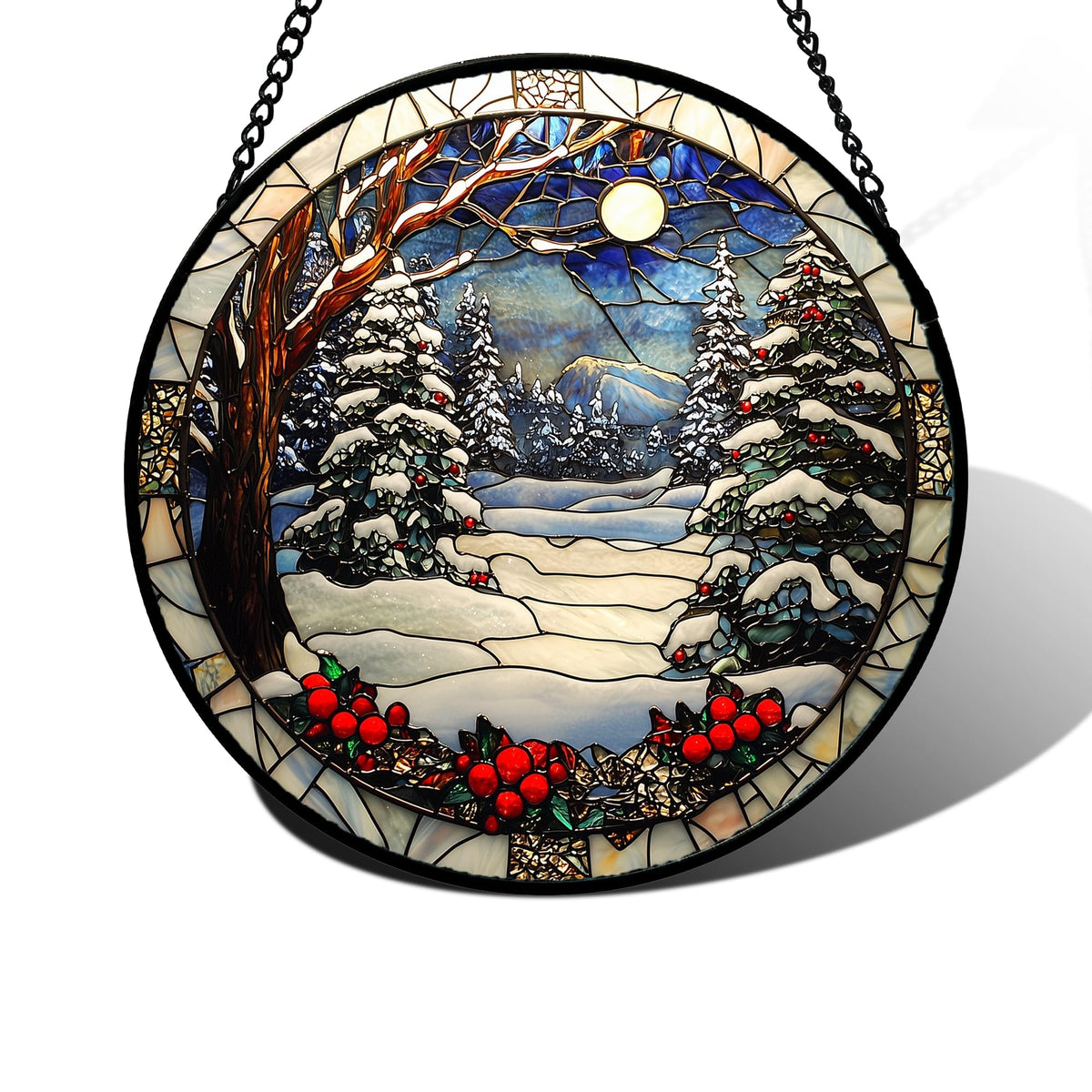 DASTOLL Stained Glass Window Hanging Suncatcher front view