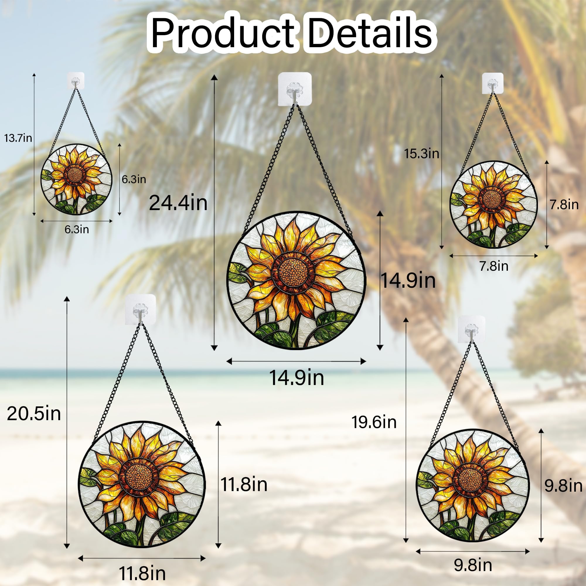 DASTOLL Sunflower Suncatcher with hook included