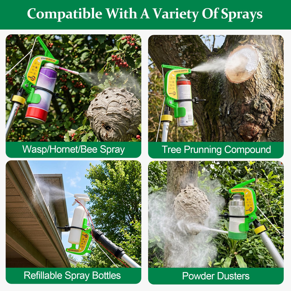 Dasunwat Spray Can Extension Pole Adaptor attached to aerosol can
