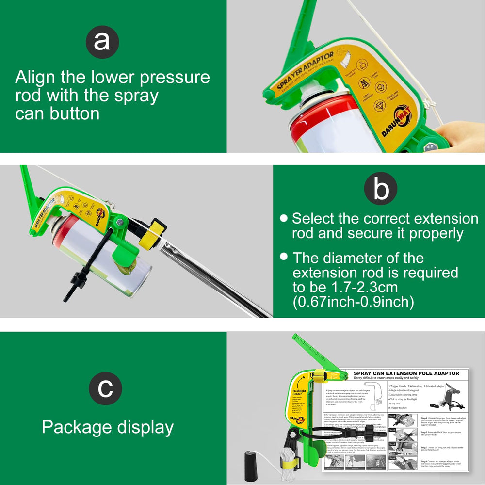 Dasunwat Spray Can Extension Pole Adaptor with instruction manual