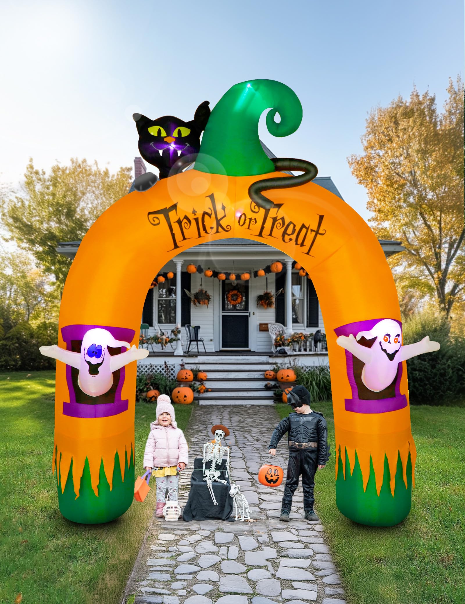 Dawdix inflatable archway with cornucopia and spooky design