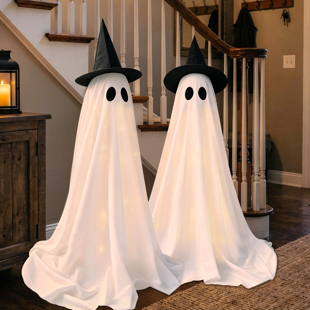 DAZONGE Halloween ghost with felt face and fabric sheet