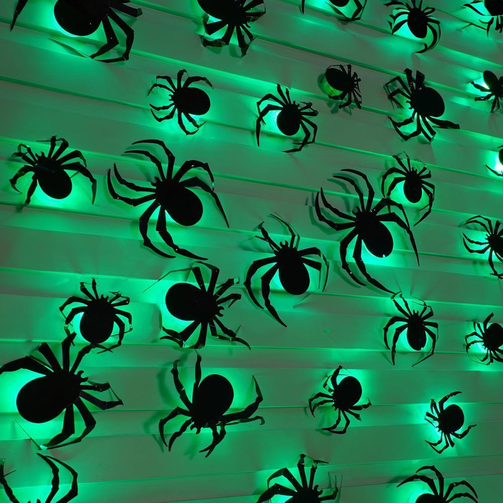 Dazzle Bright 36 Pcs LED Halloween 3D Spider Decorations, various sizes
