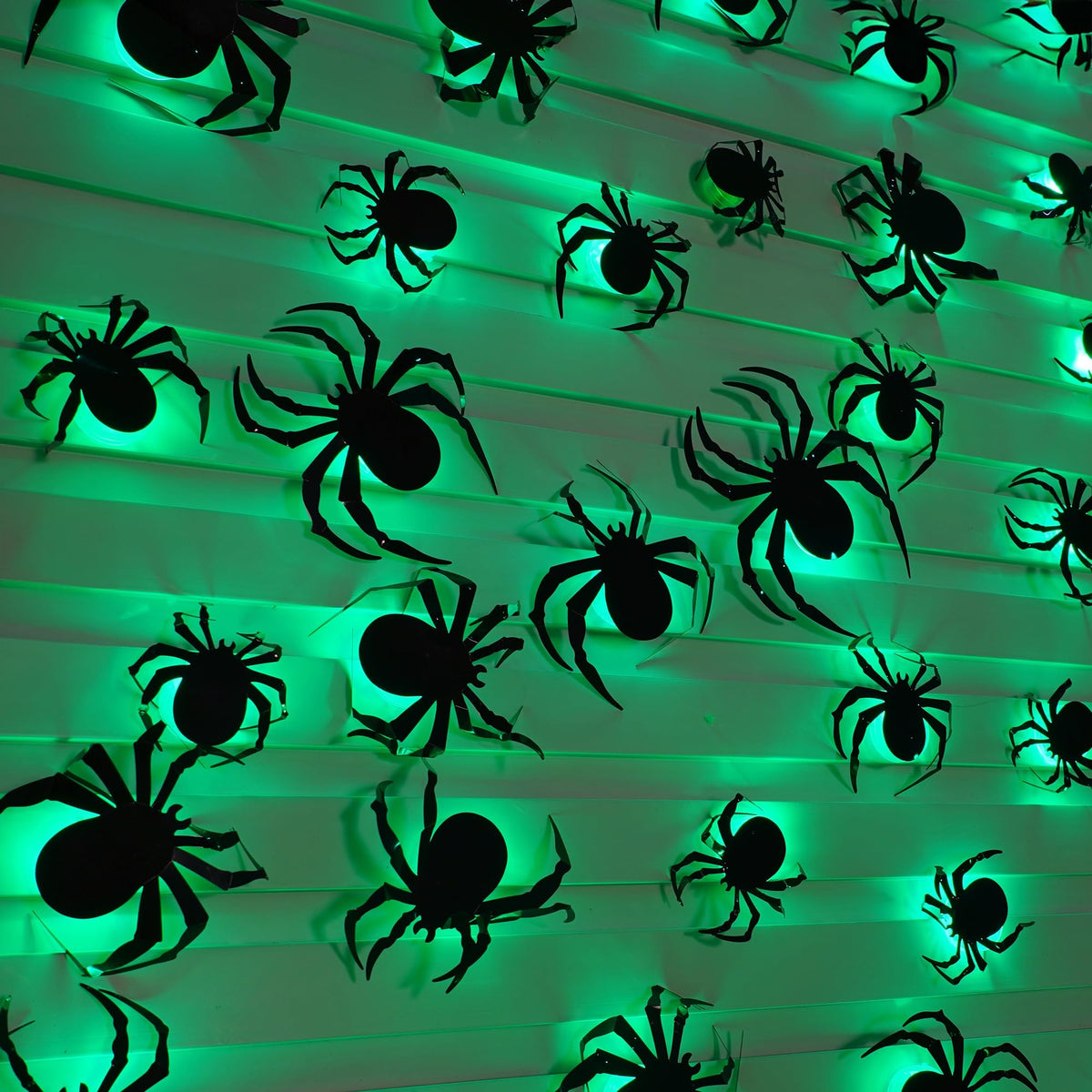 Dazzle Bright 36 Pcs LED Halloween 3D Spider Decorations, various sizes