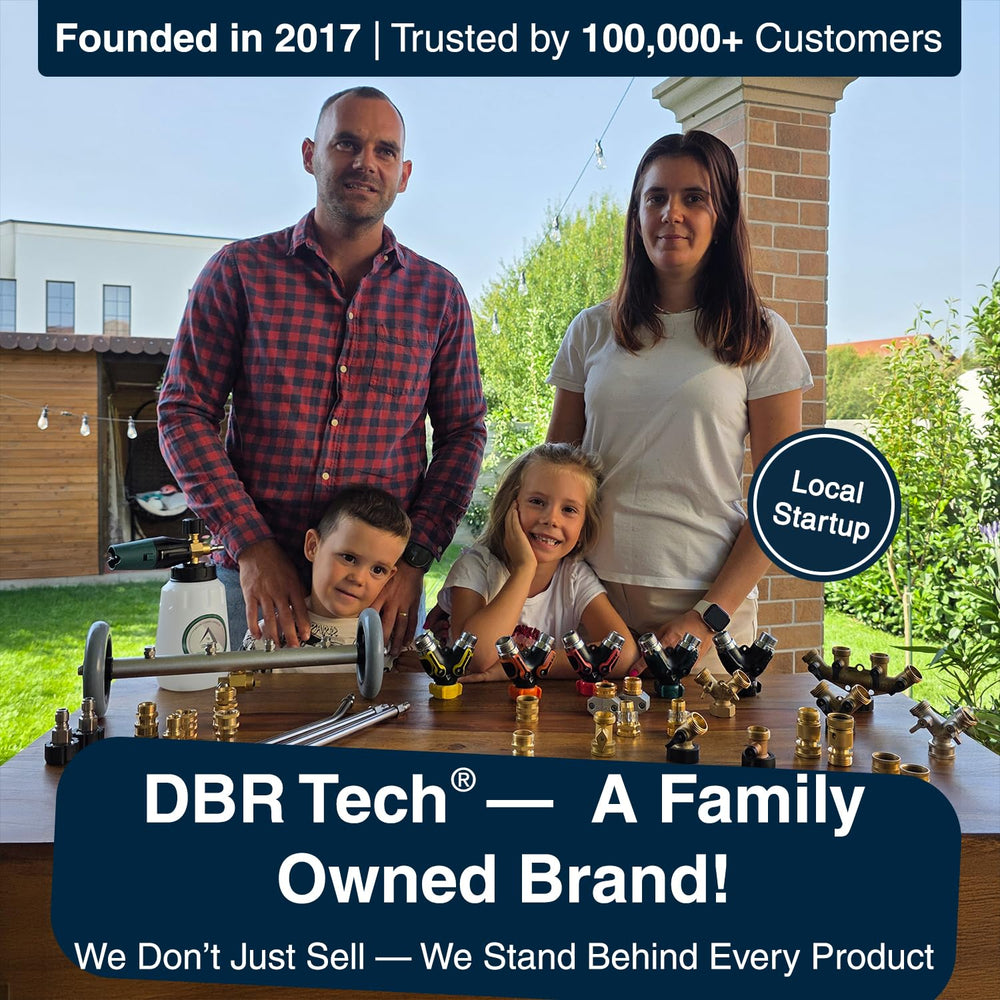 DBR Tech 2 Way Hose Splitter with included Teflon tape and gaskets