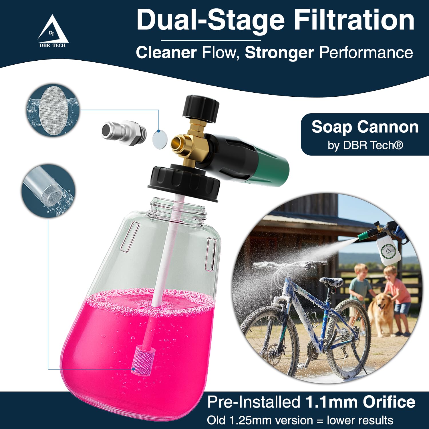 DBR Tech Foam Cannon alongside various cleaning tools