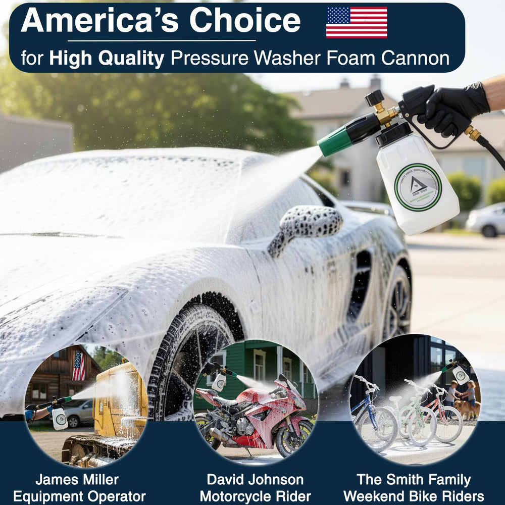 DBR Tech Foam Cannon nozzle demonstrating adjustable spray pattern