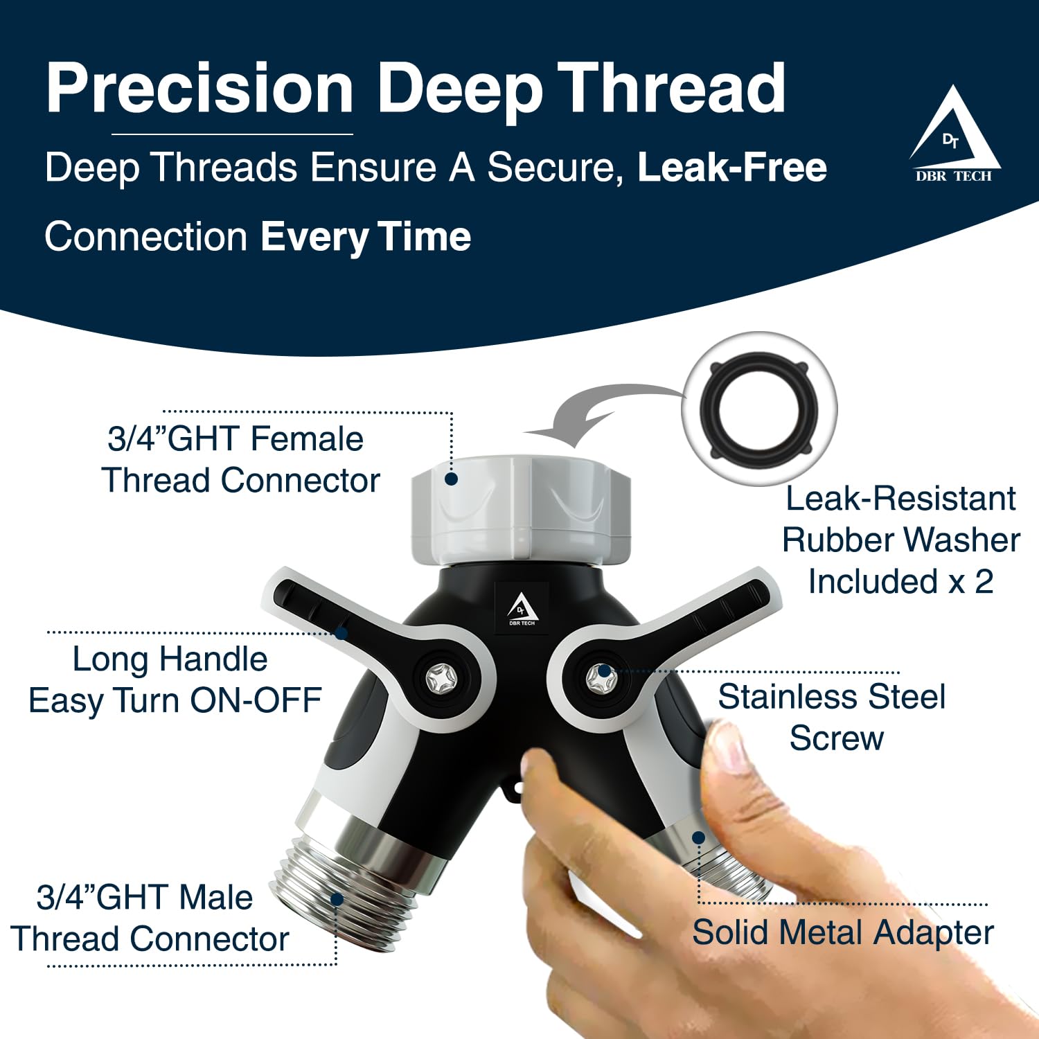 DBR Tech Hose Splitter attached to an outdoor faucet