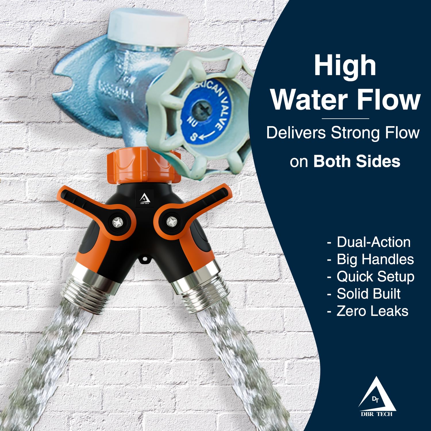 DBR Tech Hose Splitter in use during outdoor gardening