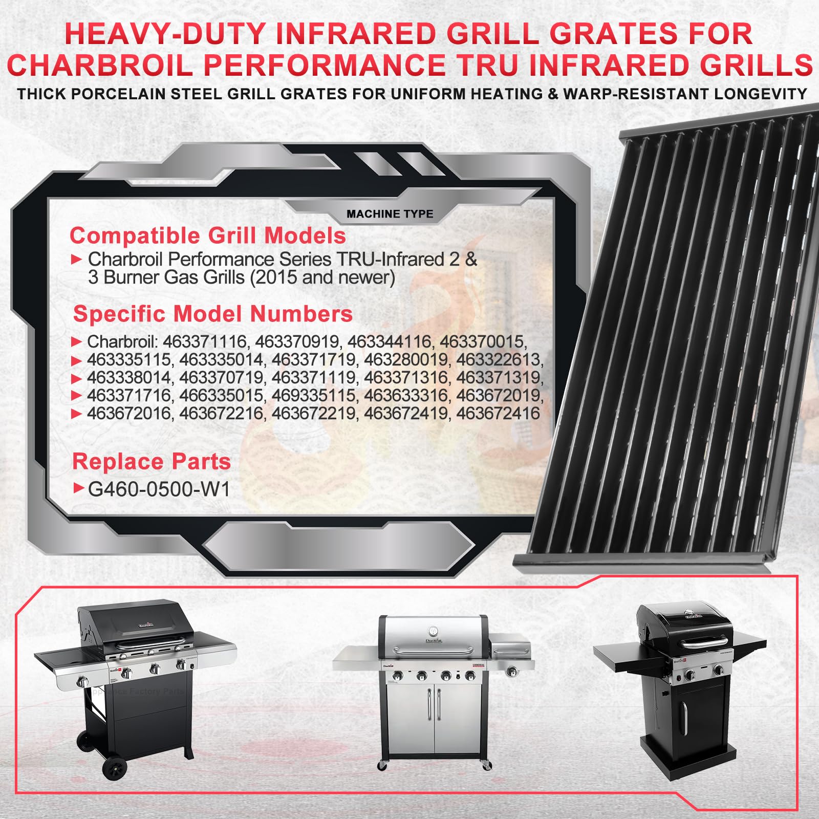 DcYourHome grill grates installed on CharBroil grill
