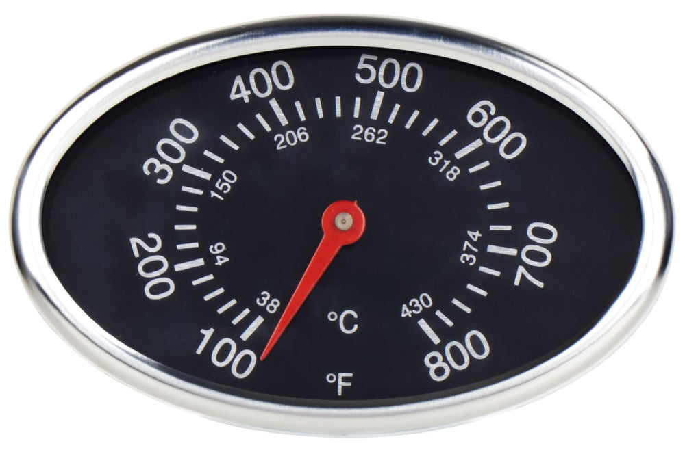 DcYourHome Grill Thermometer front view, stainless steel