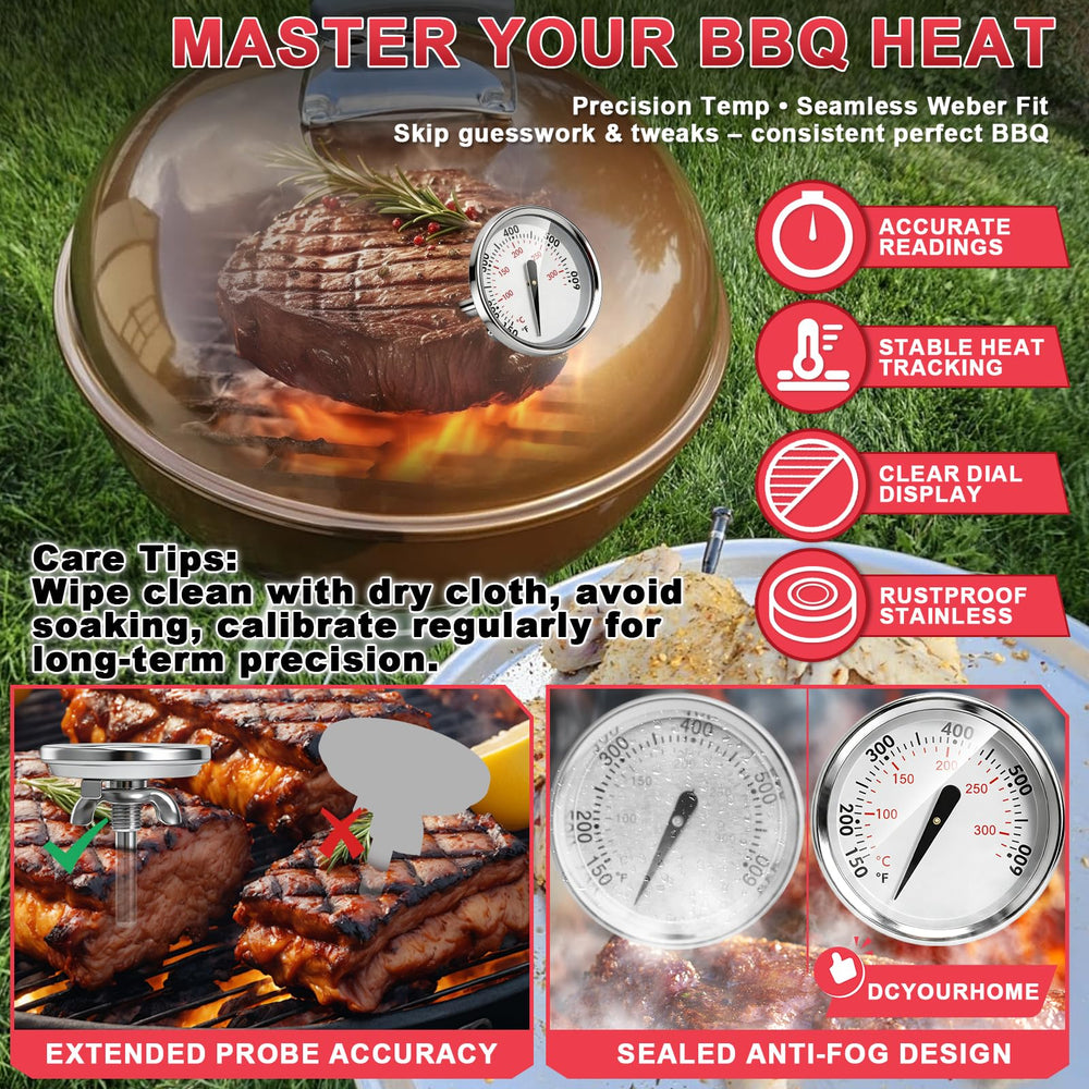 DcYourHome Grill Thermometer on Weber grill