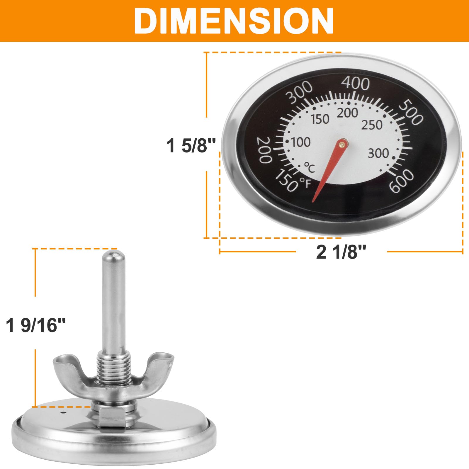 DcYourHome Temperature Gauge side view showing stem