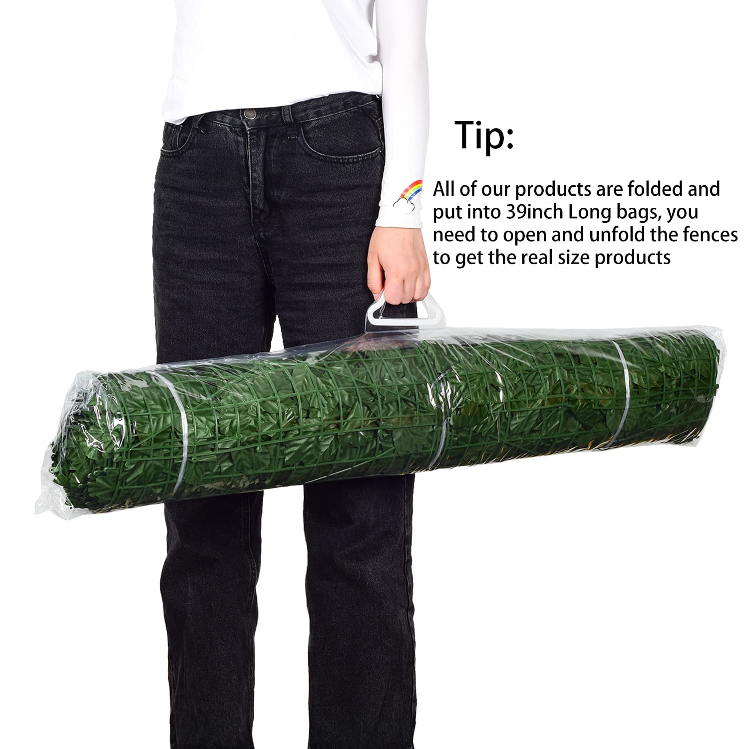 DearHouse Artificial Ivy Privacy Fence dimensions display