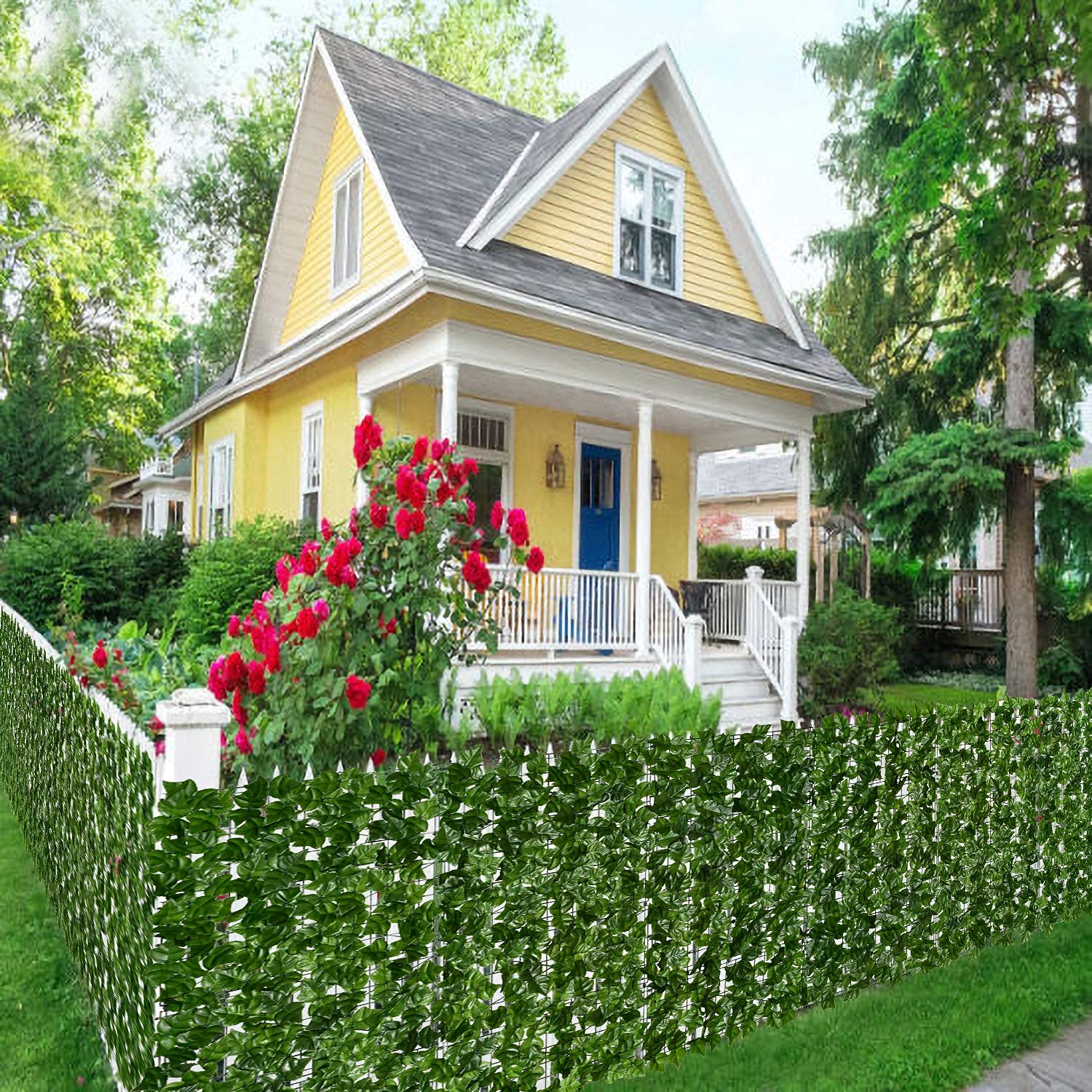 DearHouse Artificial Ivy Privacy Fence side view
