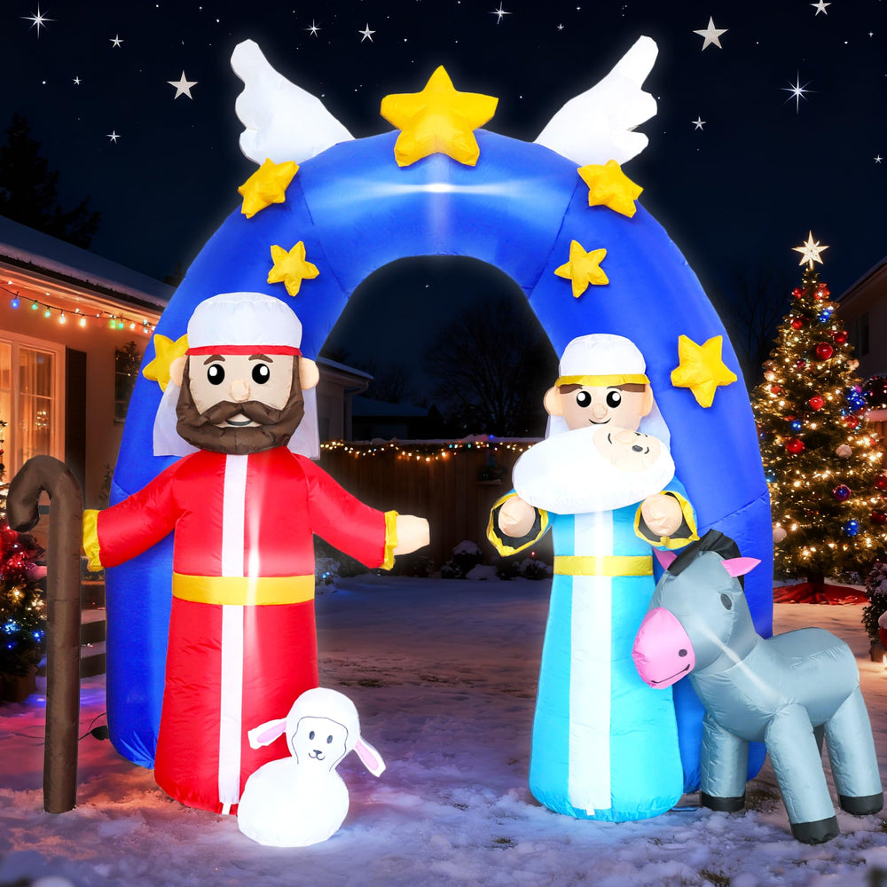 DearSun Christmas Inflatable Nativity Scene Archway front view