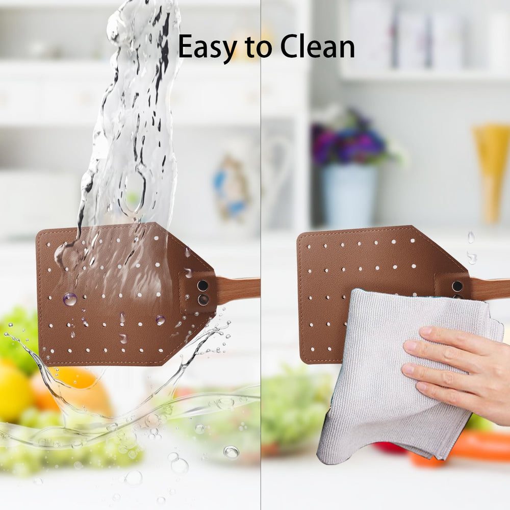 DEBETOOL fly swatter in use outdoors